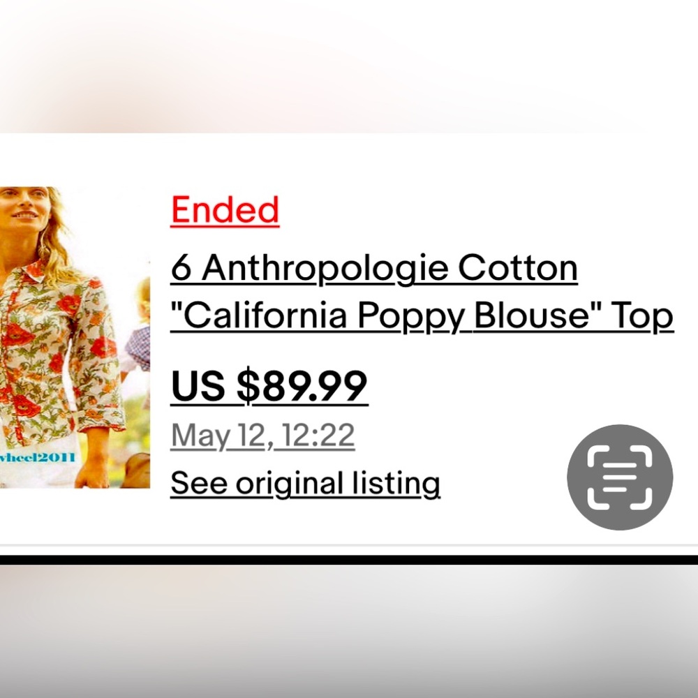 Anthropologie Odille Cotton
"California Poppy Blouse" Top size 8